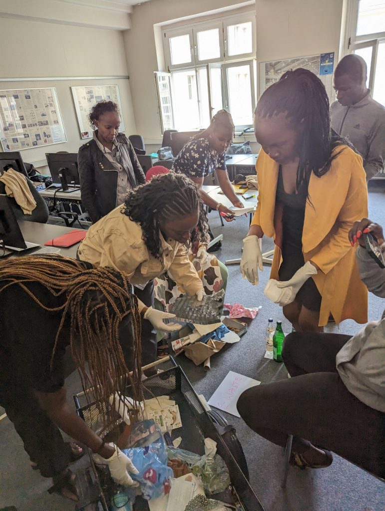 Participants underwent hands-on practical training on how to recycle waste paper packaging to produce new paper. 